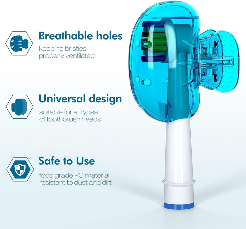 Nincha Snap-on Toothbrush Head Cover for Manual and Powered Toothbrush - Multiple Colors -Pack of 6 - Image 2